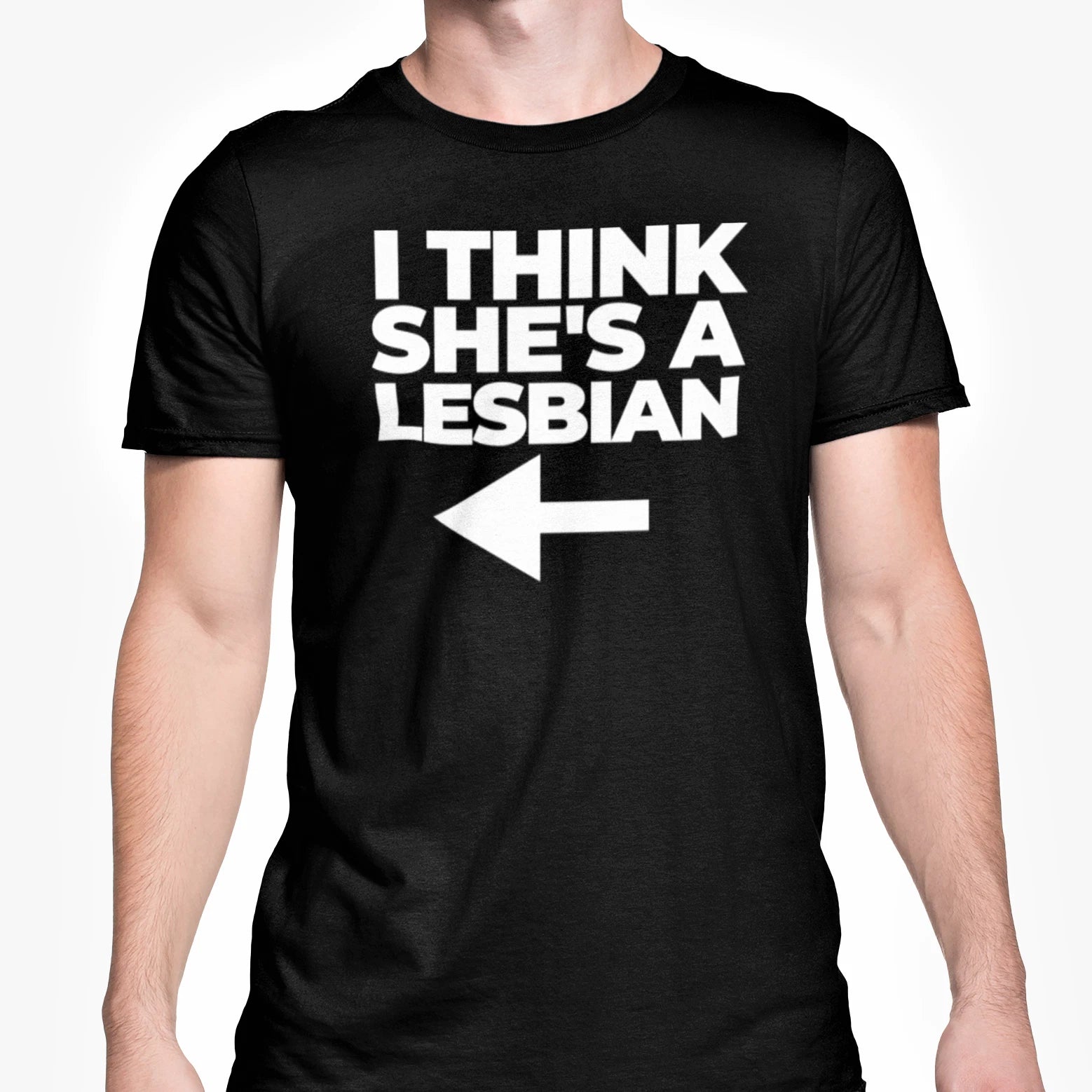 Lesbian Top I Think She's A Lesbian Arrow Top Funny Novelty Birthday Christmas