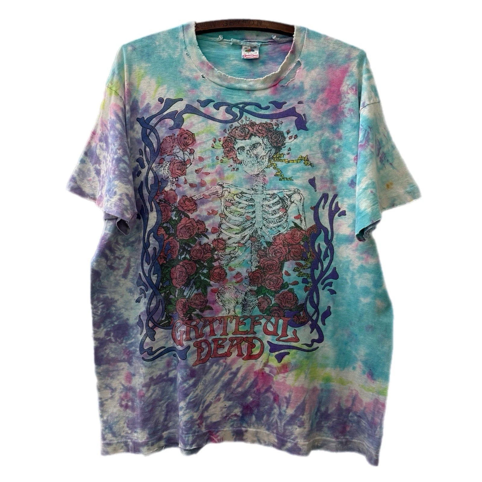 Vintage 1990 Grateful Dead 25 Years Dead Tie Dye Concert Tour Shirt 90s USA