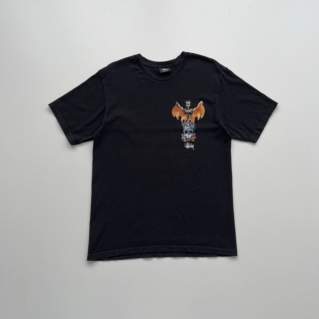 Stussy Phoenix Printed T-Shirt Black Men’s Size S-M Skateboard Y2K Streetwear