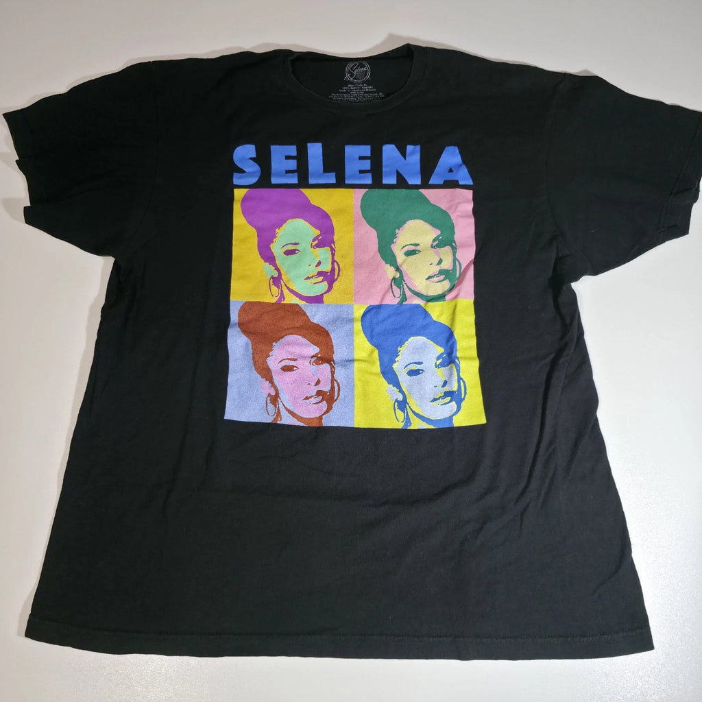 Selena T Shirt XL Black Pop Art Graphic Tee Short Sleeve Music Merch Mens