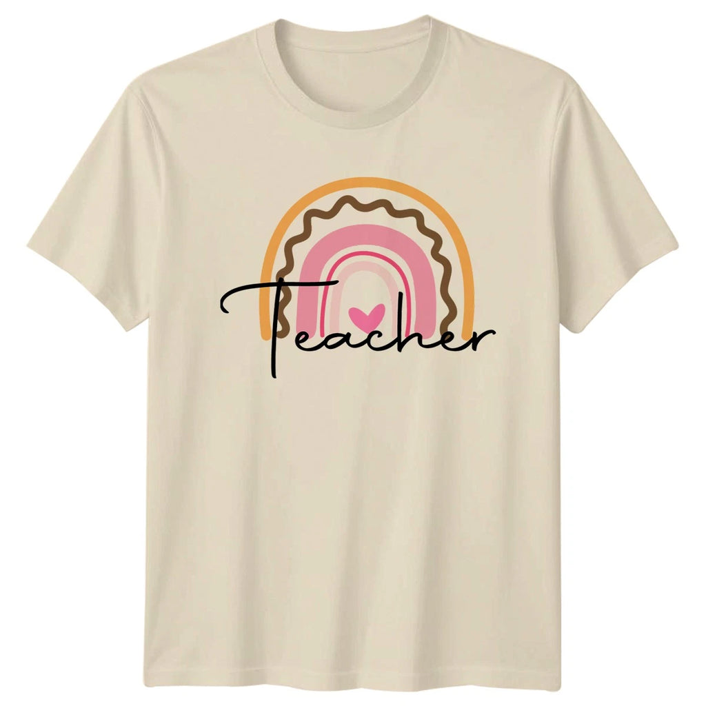 Teacher Womens T-Shirt Boho Rainbow Teaching Great Teacher Appreciation Gift