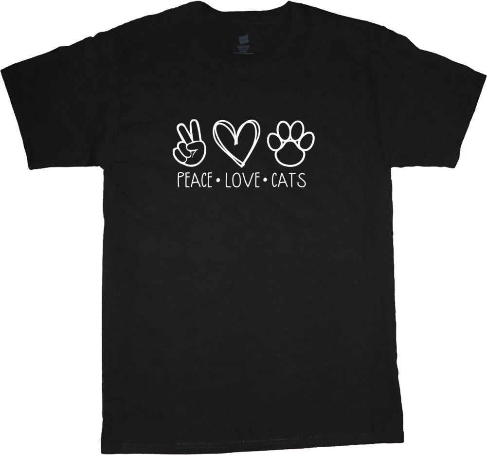 Peace Love Cats Cat Person Gifts Mens Graphic Tees Clothing Apparel