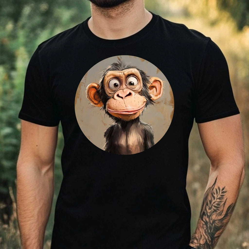 Mens Funny Monkey Print Cotton T-Shirt Size XS to 5XL