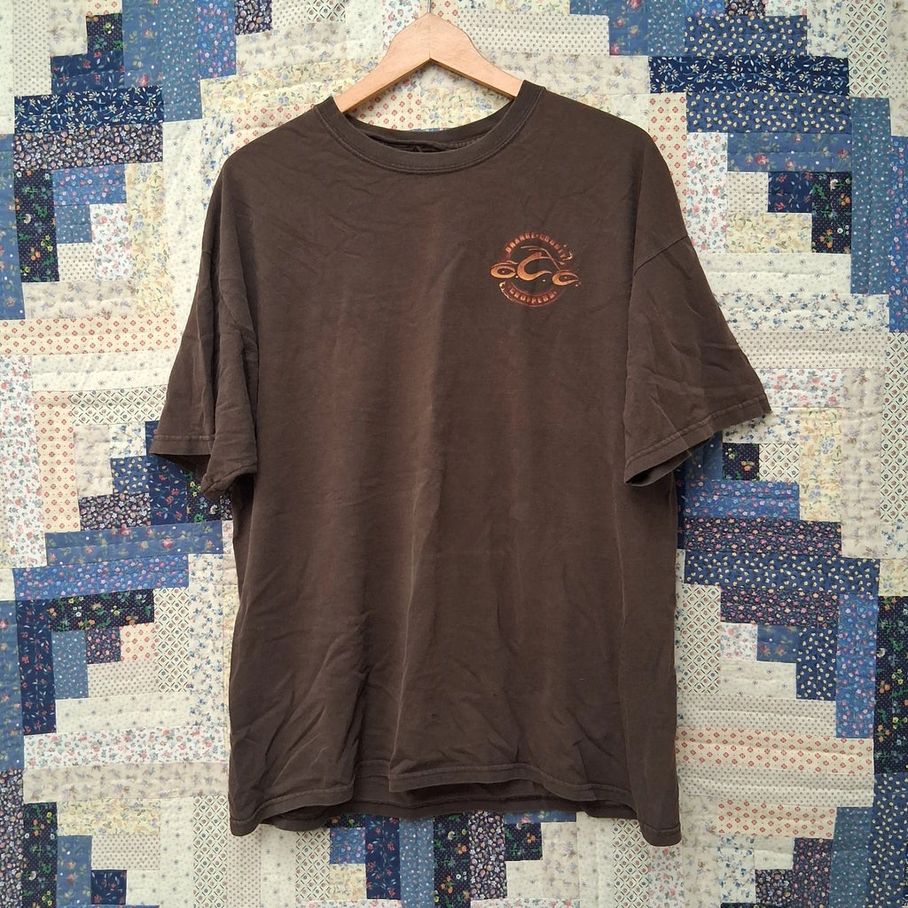 Y2K Orange County Choppers NY T Shirt Size XL Faded Flying Fire Eagle Bikercore