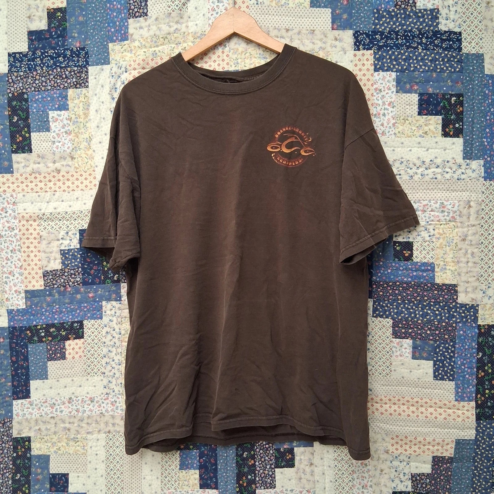 Y2K Orange County Choppers NY T Shirt Size XL Faded Flying Fire Eagle Bikercore