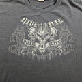 Hot Leathers Shirt XL Black Long Sleeve Ride For Life Skull Biker Y2K Grunge