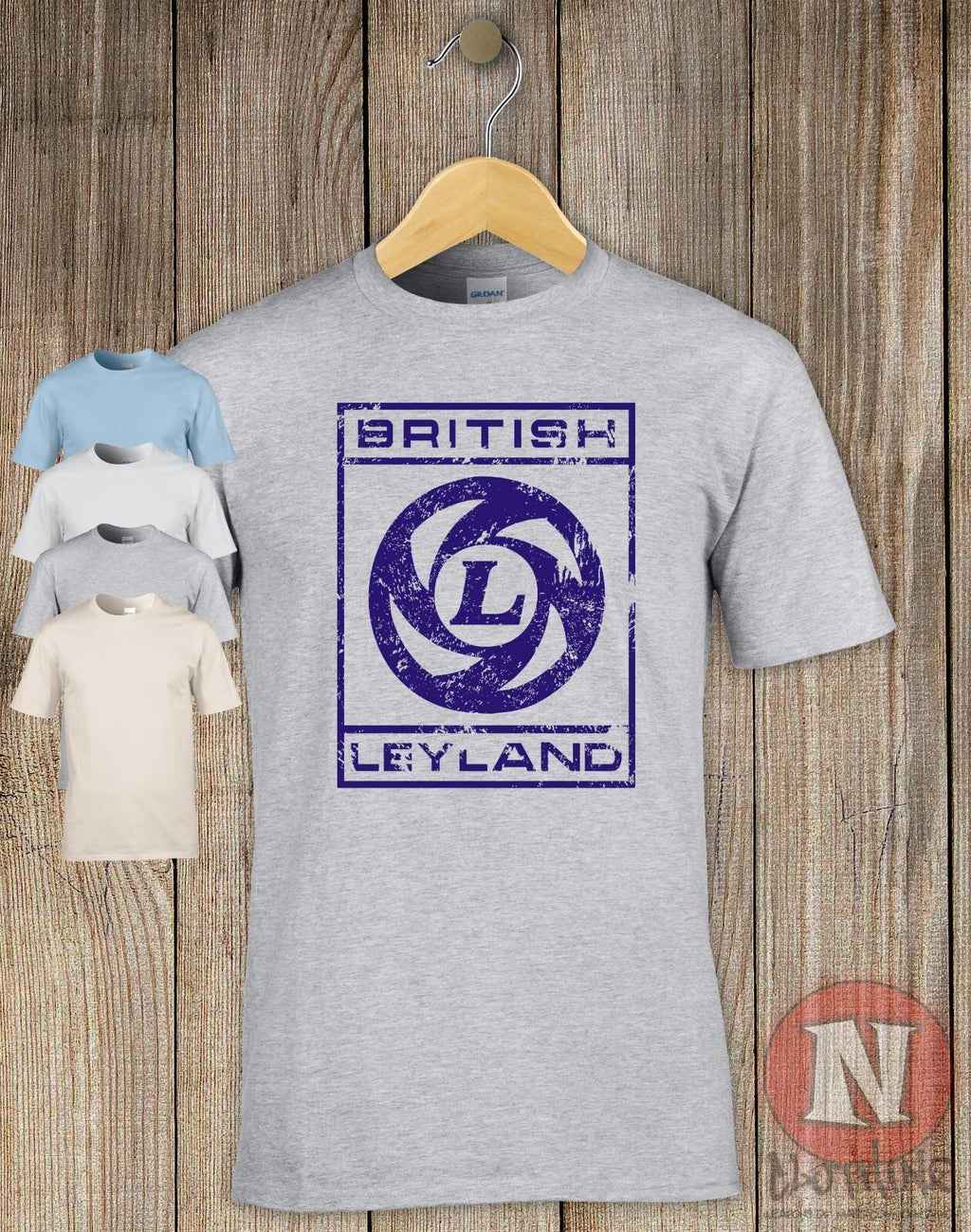 British Leyland retro logo T-shirt auto car distressed print tee