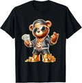 Golden Teddy Bear Money Stacks Golden Chain Gangsta T-Shirt