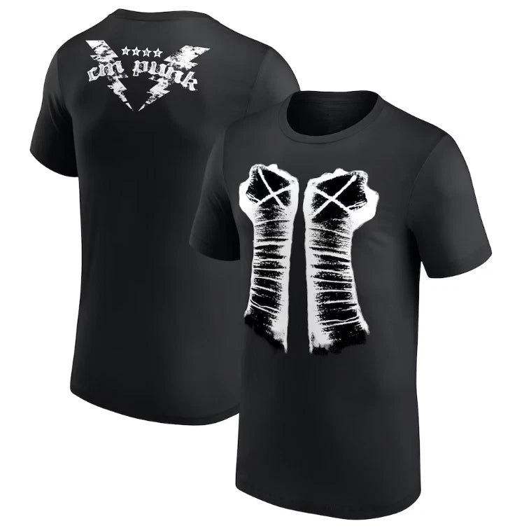 Black CM Punk Fists Retro T-Shirt
