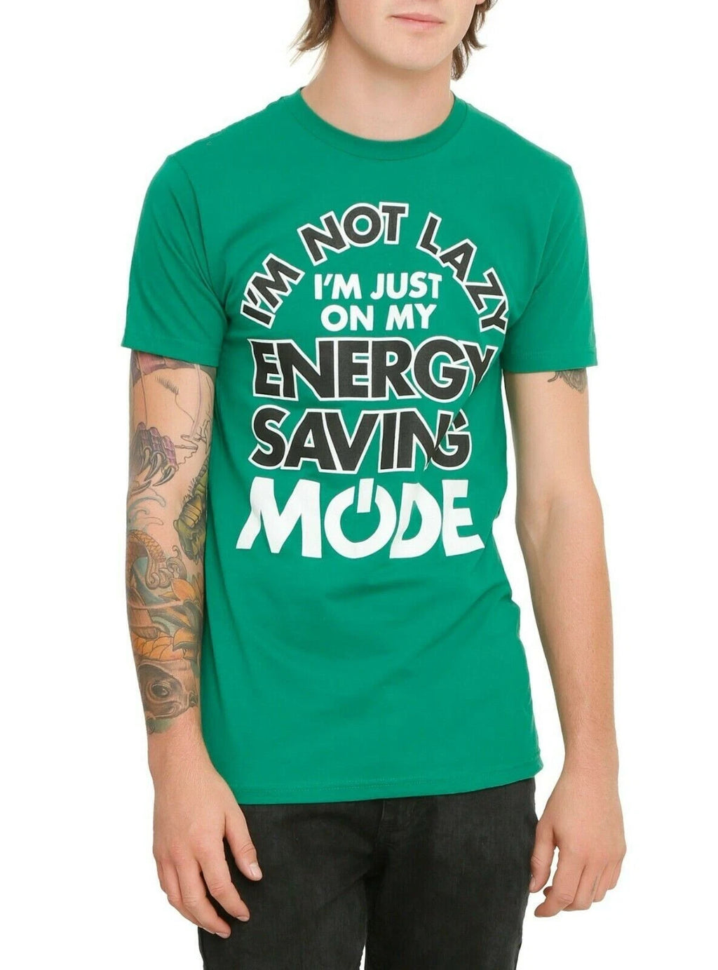 Hot Topic Mens I'm Not Lazy I'm On Energy Saving Mode Funny Shirt NWT XS-XL