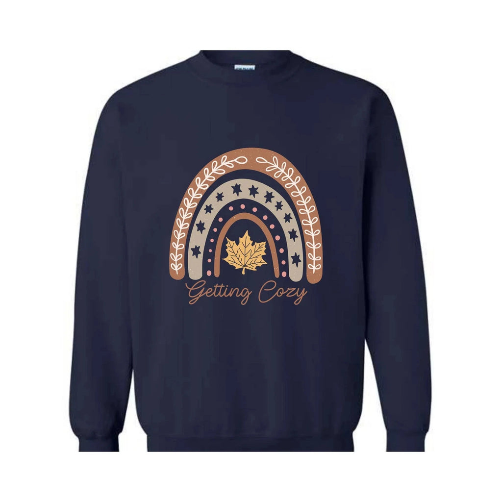 Getting Cozy Sweatshirt, Cute Fall Sweatshirt, Boho Rainbow, Fall Gift, Boho Fal
