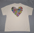 Keith Haring Shirt Mens XL Beige Heart Figure Graphic Tee Artist Pop Art Design