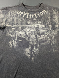 Affliction Shirt Mens Small Gray Skull Soldiers Tank War Y2K Distressed Made USA