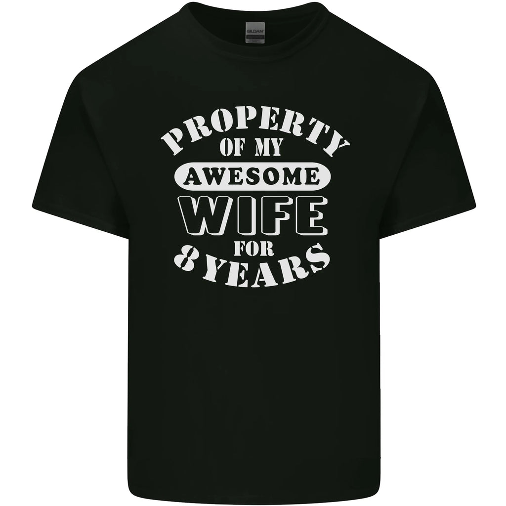 8 Year Wedding Anniversary 8th Funny Wife Mens Light Cotton T-Shirt