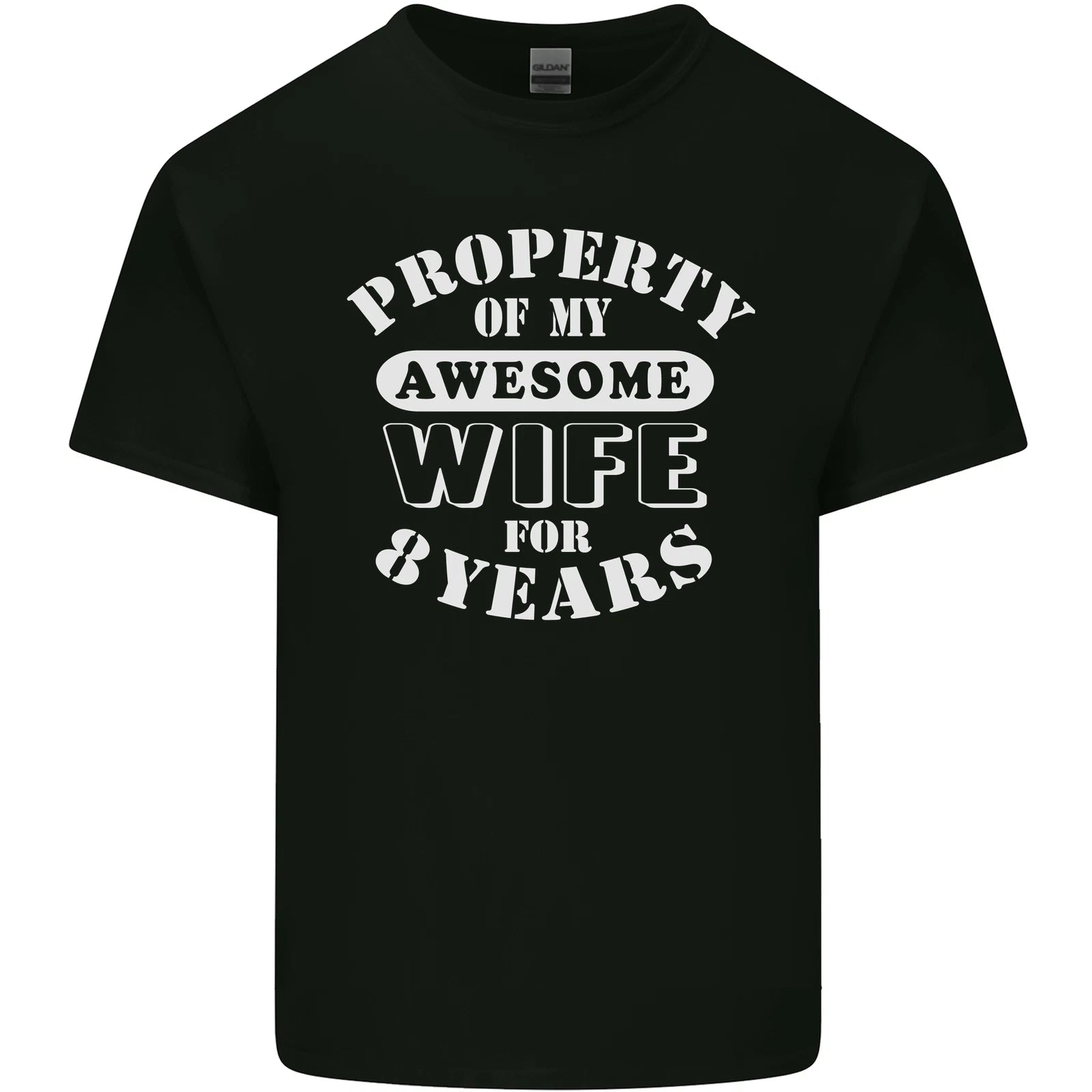 8 Year Wedding Anniversary 8th Funny Wife Mens Light Cotton T-Shirt