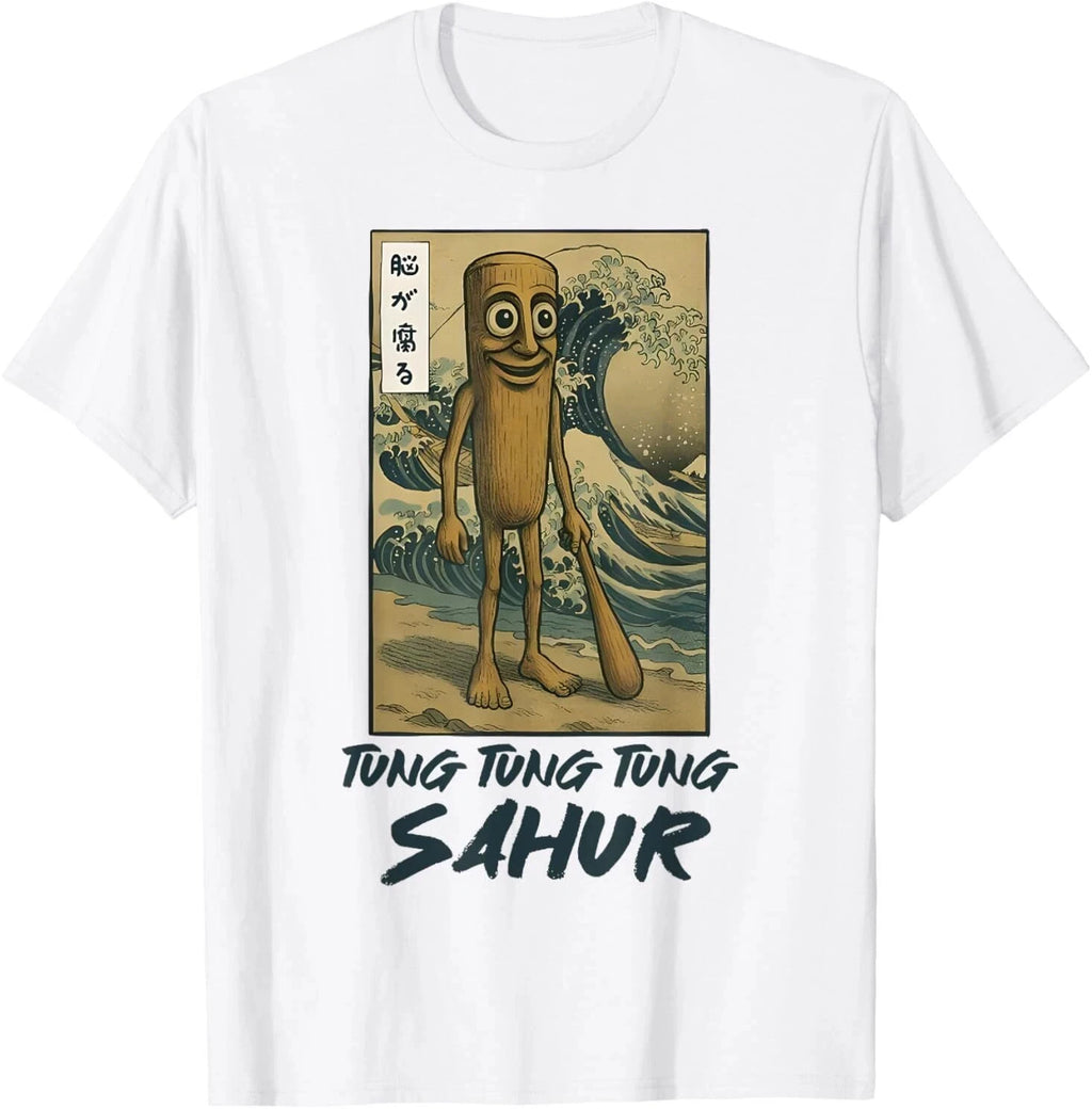 Tung Tung Tung Sahur Funny Italian Brainrot Meme Japanese T-Shirt