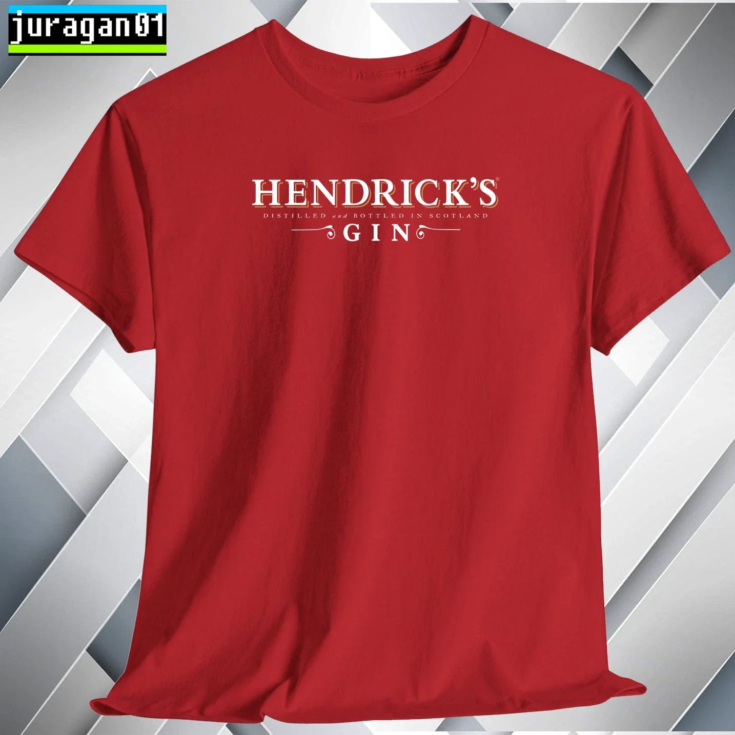 Hendrick'S Gin Cocktails Log Black Navy White Grey Red Orange Size S-5xl Tee (1)