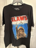 Sloth “Claws” Jaws Movie Parody T Shirt Mens Black 70s Horror Film Funny jaws XL