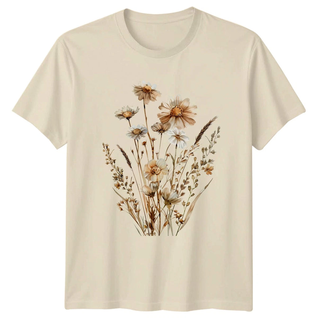 Beautiful Rustic Boho Wildflower T-Shirt Nature Floral Art Gift For Him And Her