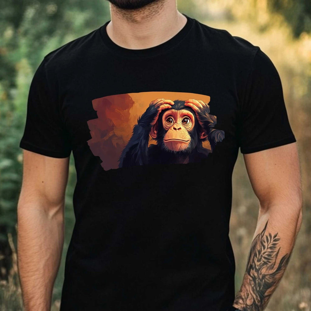 Mens Funny Monkey Motif Cotton T-Shirt Size XS to 5XL
