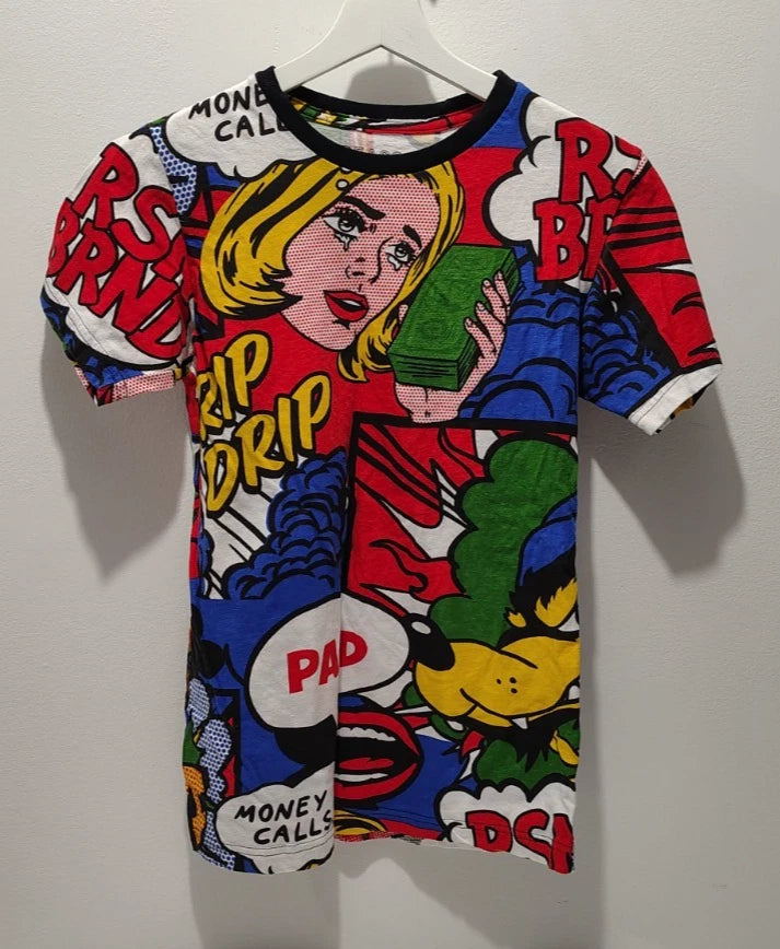 Reason Clothing Pop Art PAID DRIP T Shirt All Over Print Size S