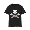 Guitar Skull and Bones T-Shirt, Rock Metal Music Tee, Regular Fit Top
