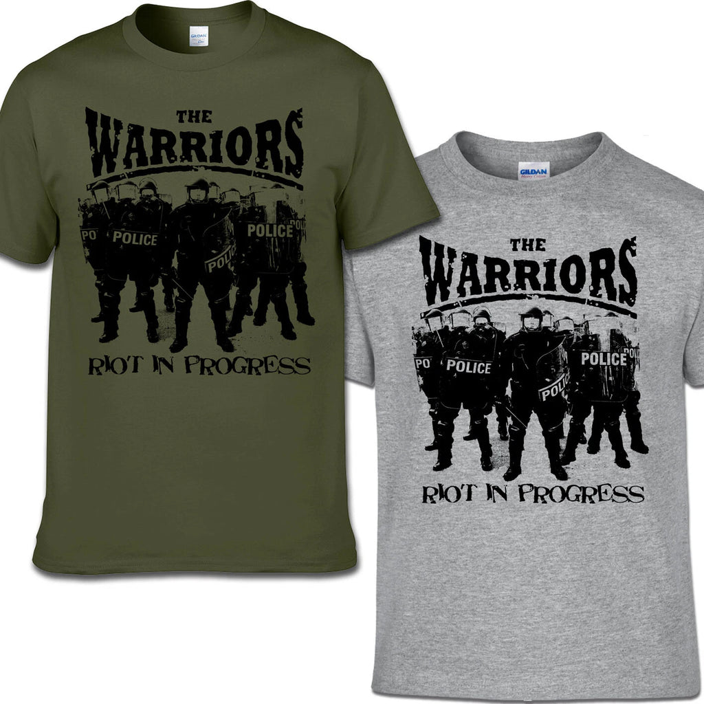 THE WARRIORS  - RIOT IN PROGRESS T-SHIRT S-3XL Skinhead Last Resort Punk Oi!