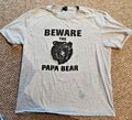 "Beware the Papa Bear" Gildan Mens T-Shirt XL grey, bear, funny dad joke pun
