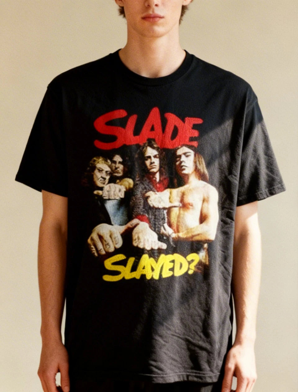 NWT Rare SLADE BAND Slayed Short Sleeve Black All Size Gift For Fan Shirt
