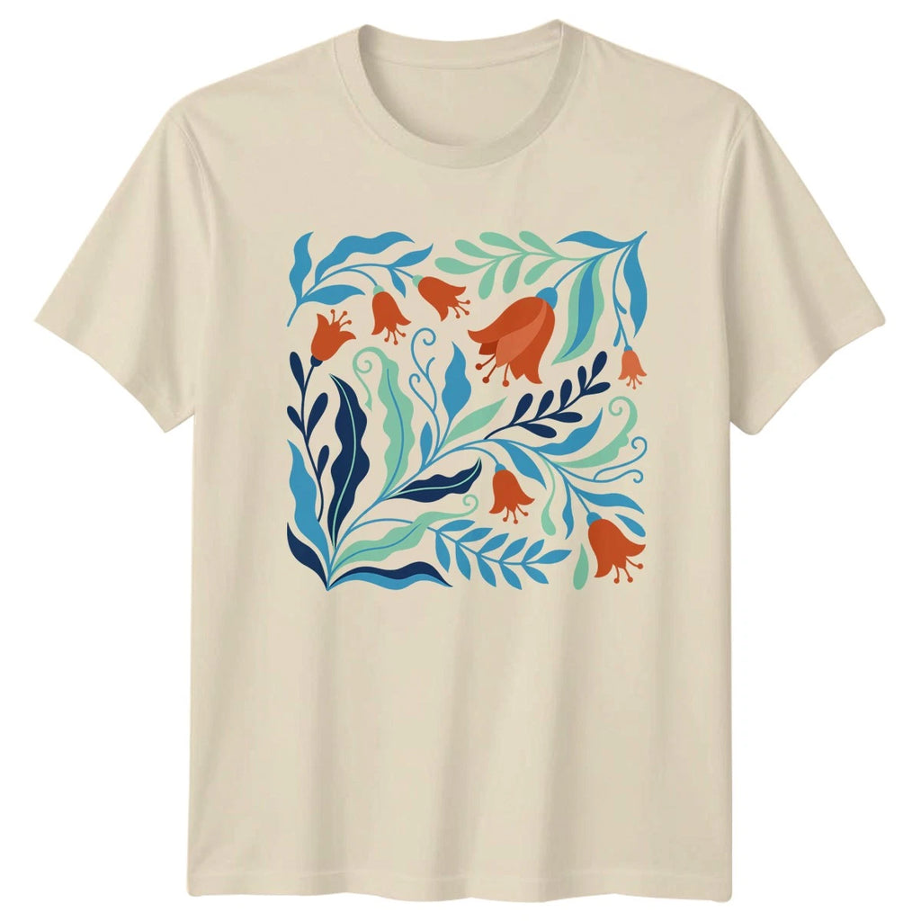 Boho Colorful Flower Bundle Womens T-Shirt Botanical Nature Gift For Her