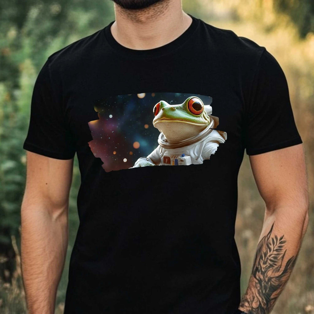 Mens Frog as Astronaut Print Cotton T-Shirt Size XS to 5XL