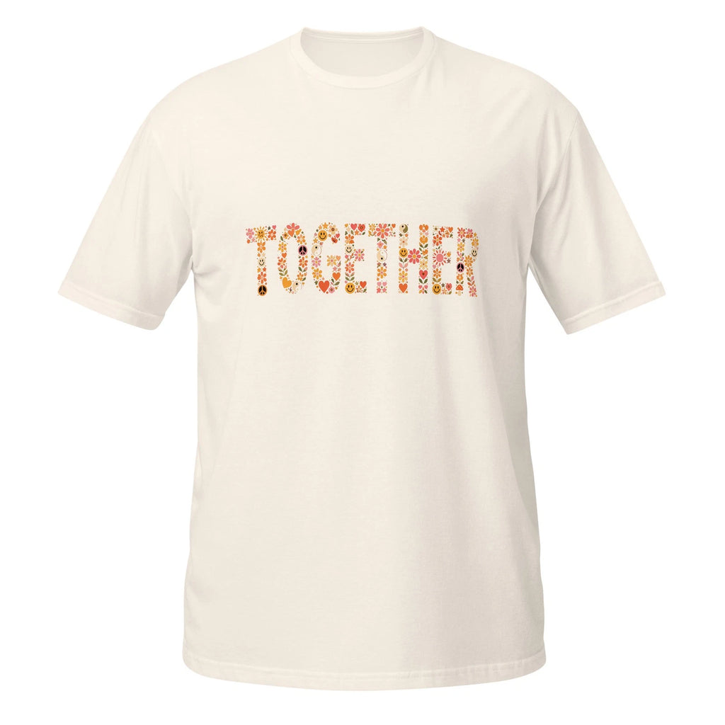 Retro Together Floral Typography Print 70s Hippie Boho
