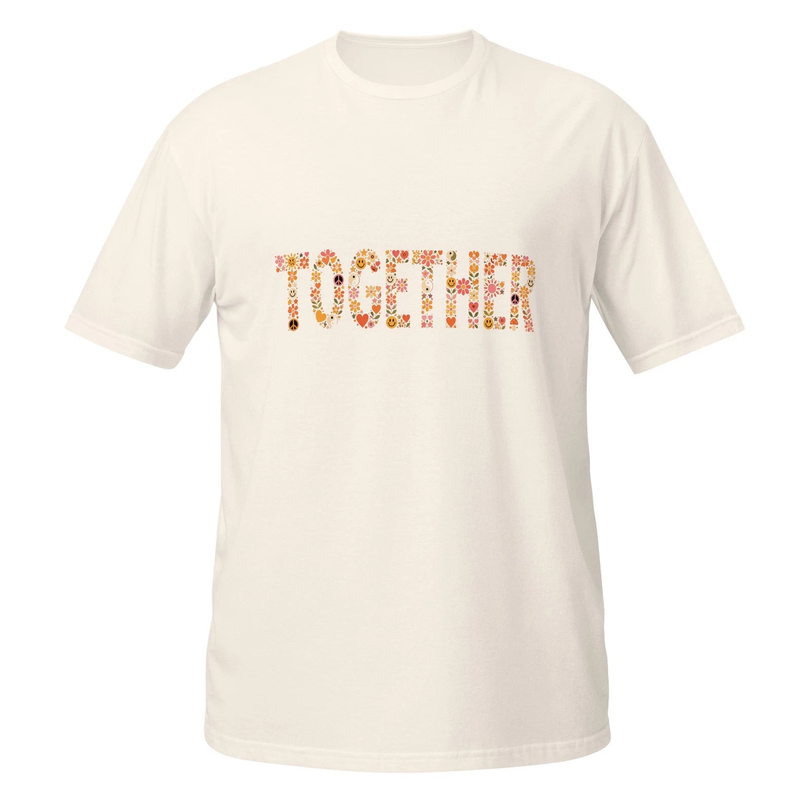 Retro Together Floral Typography Print 70s Hippie Boho