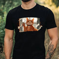 Mens Funny Cat Money Print Cotton T-Shirt Size XS to 5XL