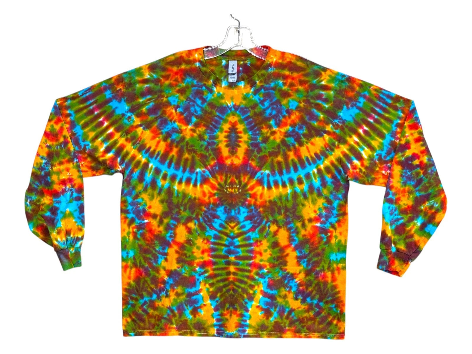 Tie Dye Shirt | Tribal Phoenix Blotter | Long Sleeve Handmade T-Shirt | Small-6X