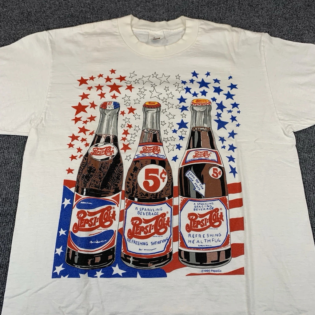 Vintage Pepsi Cola Pop Art Graphic T-Shirt. 1990. Made in USA Primo