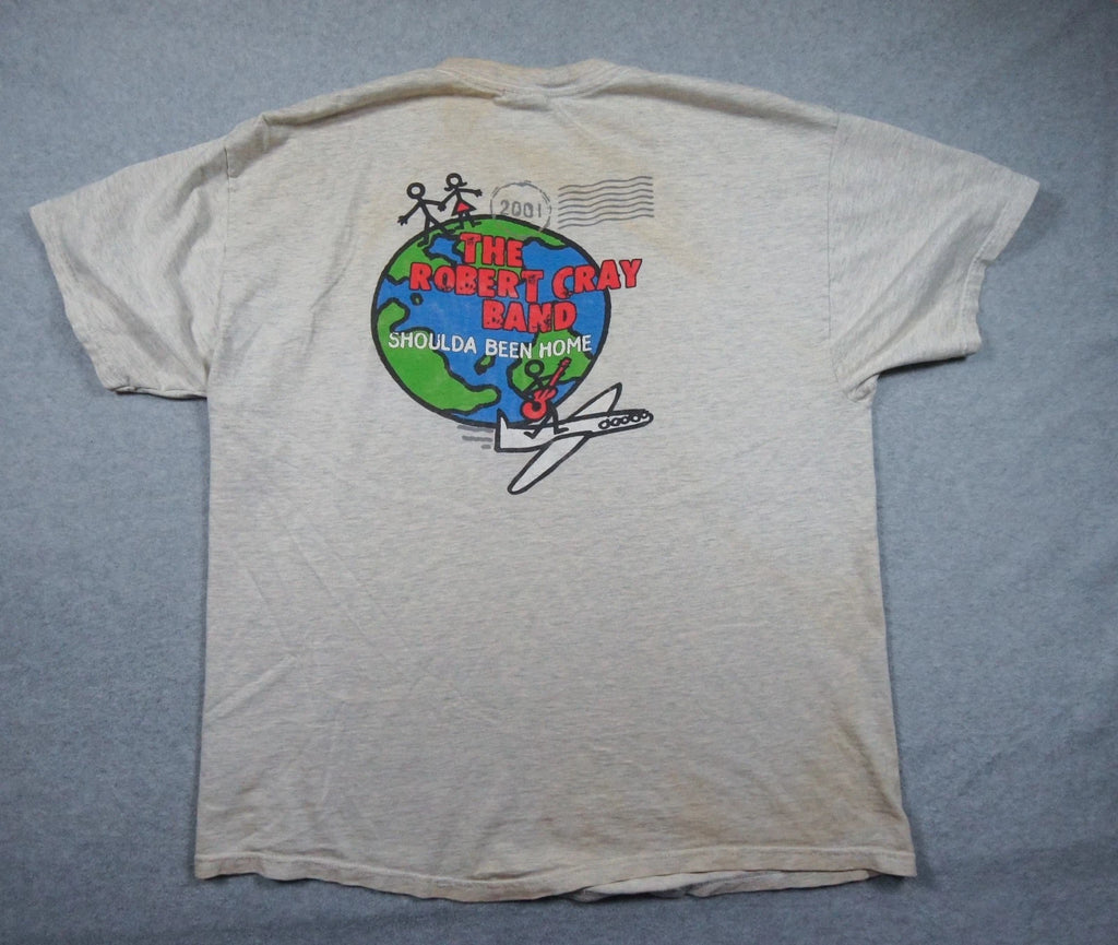Vintage The Robert Gray Band Shirt Mens XLarge Gray Blues Band Tee Guitarist Y2K