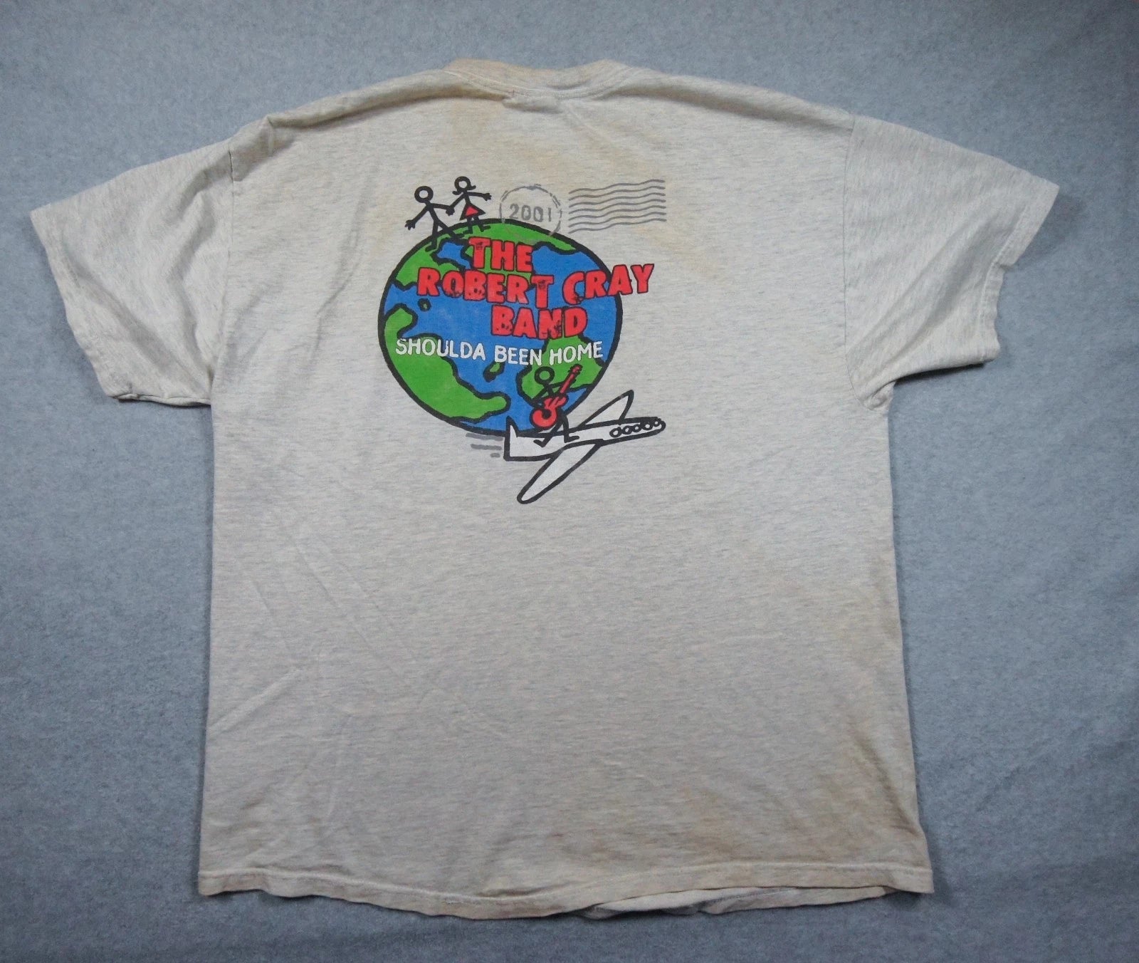 Vintage The Robert Gray Band Shirt Mens XLarge Gray Blues Band Tee Guitarist Y2K