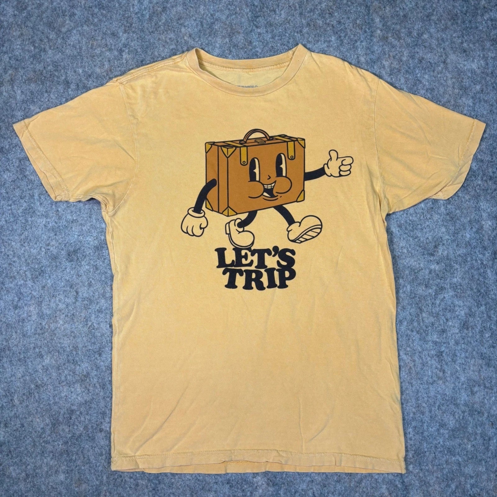 Sturniolo Triplets Let's Trip T-Shirt Mens Medium Yellow Graphic Hippie Tee 5971
