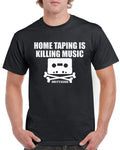 New Home Taping Is Killing Music T-Shirt 100% Cotton Cassette Vinyl Mixtape Gift
