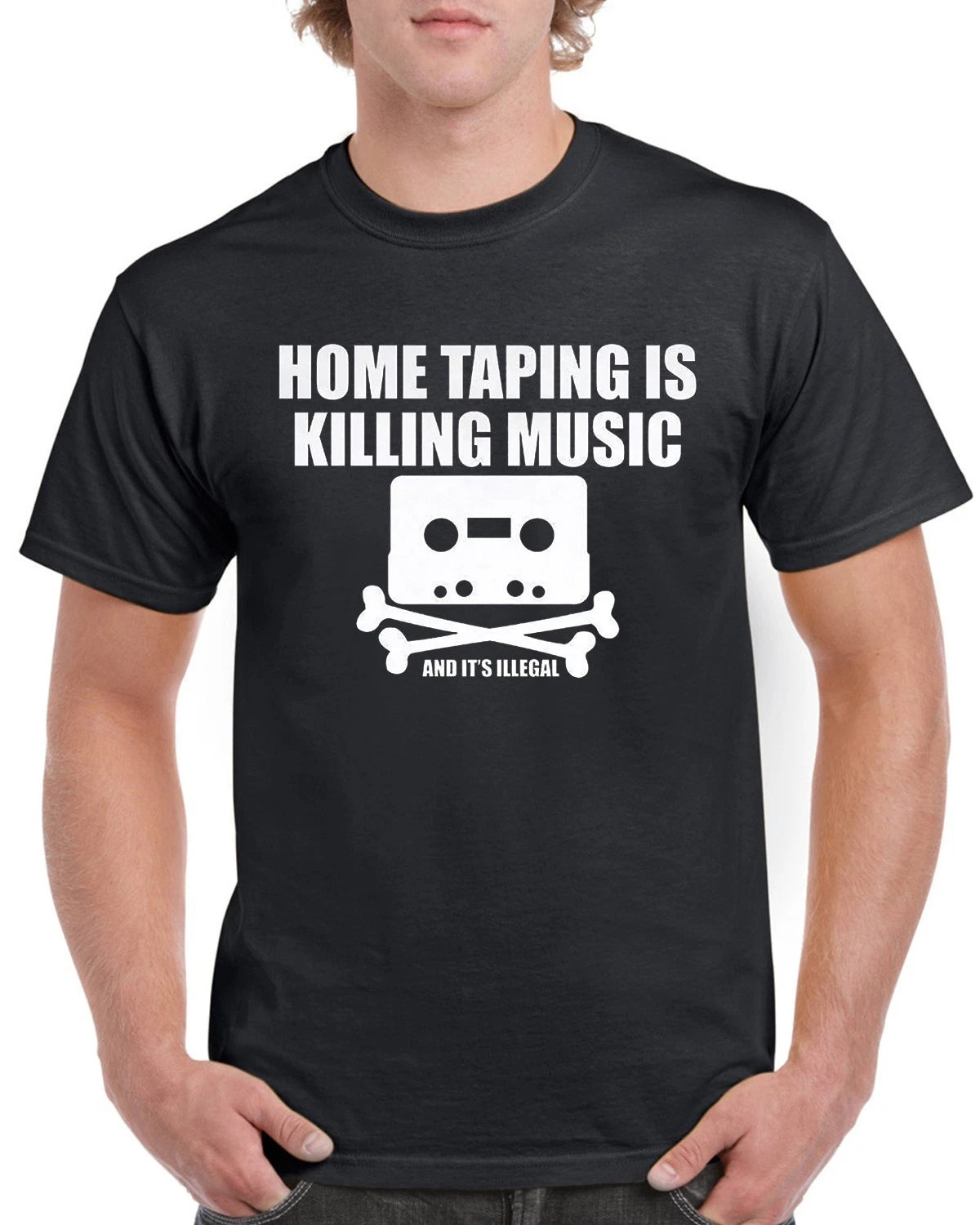New Home Taping Is Killing Music T-Shirt 100% Cotton Cassette Vinyl Mixtape Gift