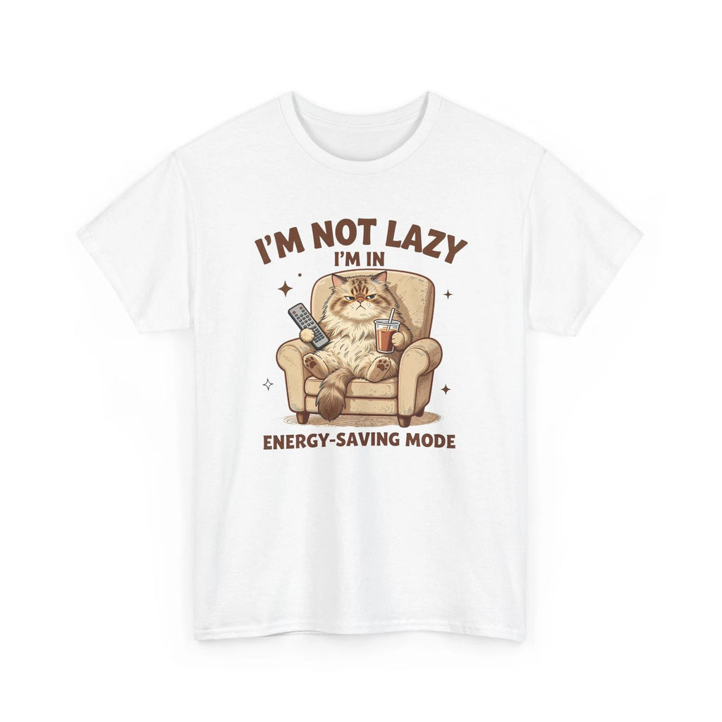 I’m Not Lazy I’m In Energy Saving Mode Shirt Funny Cat Lover Graphic Gift Tee