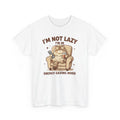 I’m Not Lazy I’m In Energy Saving Mode Shirt Funny Cat Lover Graphic Gift Tee