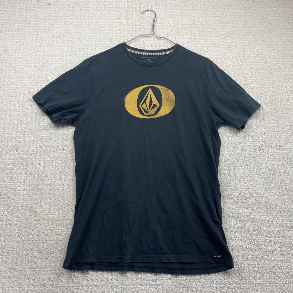 Vintage Volcom Shirt Mens M Black Stone Spell Out Logo Skating Skateboard Y2K