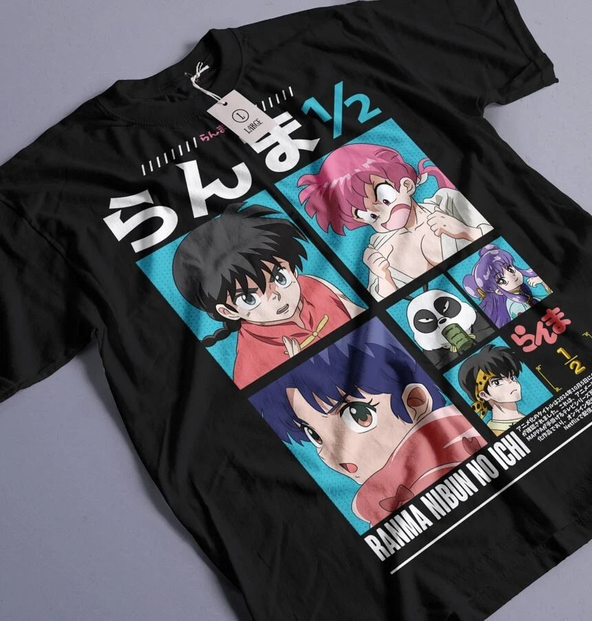 Ranma 1/2 T-shirt Shampoo Rumiko Takahashi Girl Kawaii Funny Anime Tee All Size