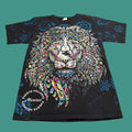 Puerto Vallarta Mexico Lion AOP T Shirt Small Black Graffiti Pop Art Graphic