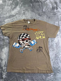 Vtg Ed Hardy christian andlgler Shirt Men L Green Skull Dice Tattoo Graphic Y2K