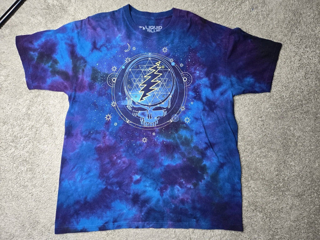 Grateful Dead Mystical Stealie SYF Liquid Blue Tye-Dye T Shirt Size XL Pre-owned