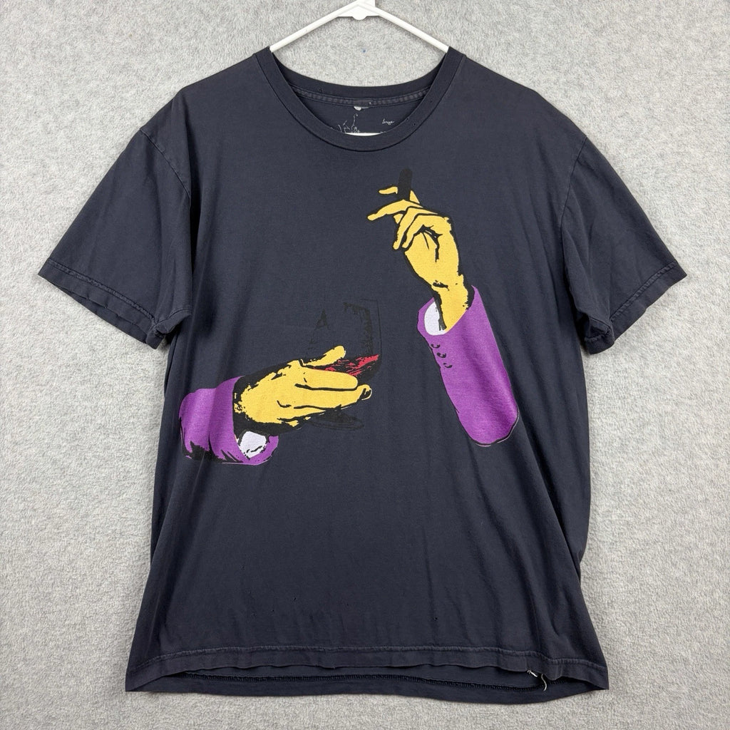 Trovata T Shirt Adult Large Graphic Tee Distressed Artsy Cigarette Hands USA