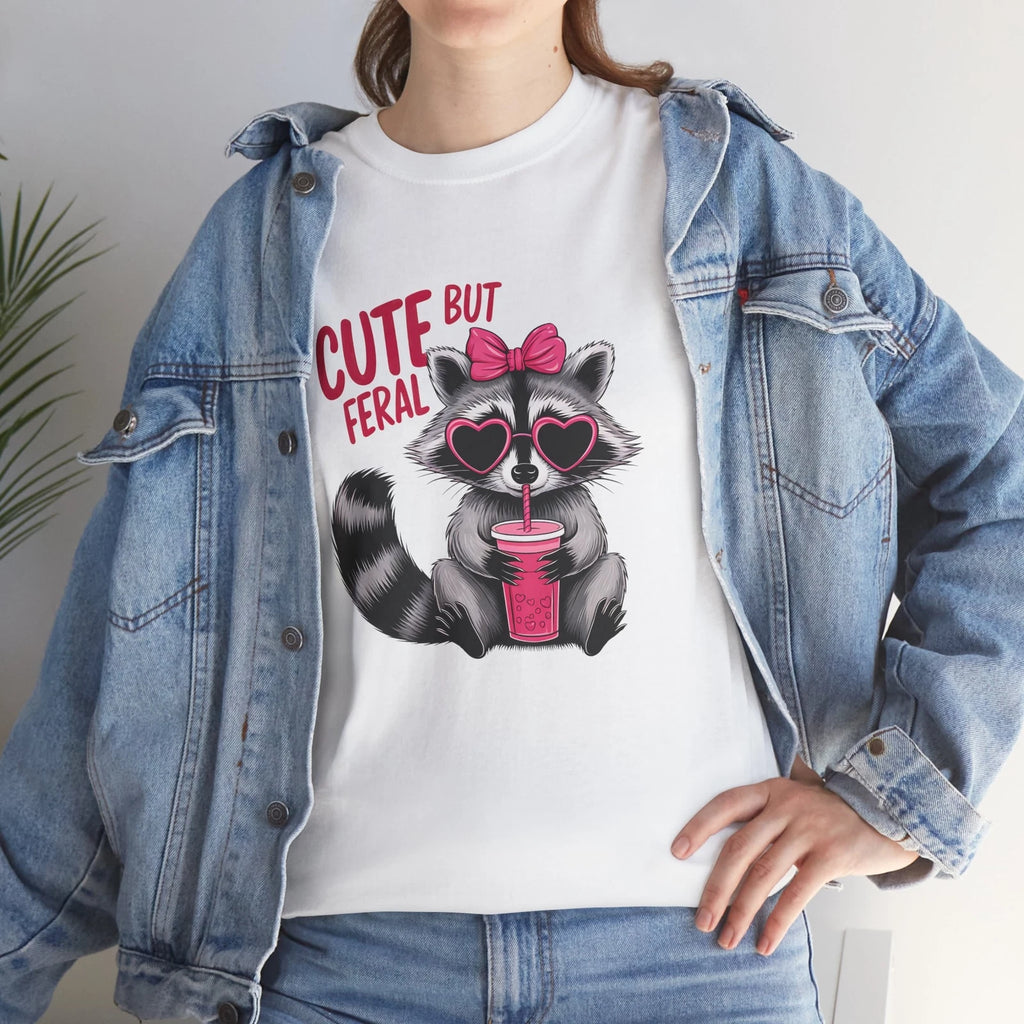 Cute But Feral Funniest Graphic T-Shirt - A Must-Have for Every Humor Enthusiast
